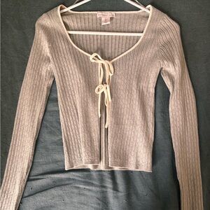Ribbed Knit Cardigan Top